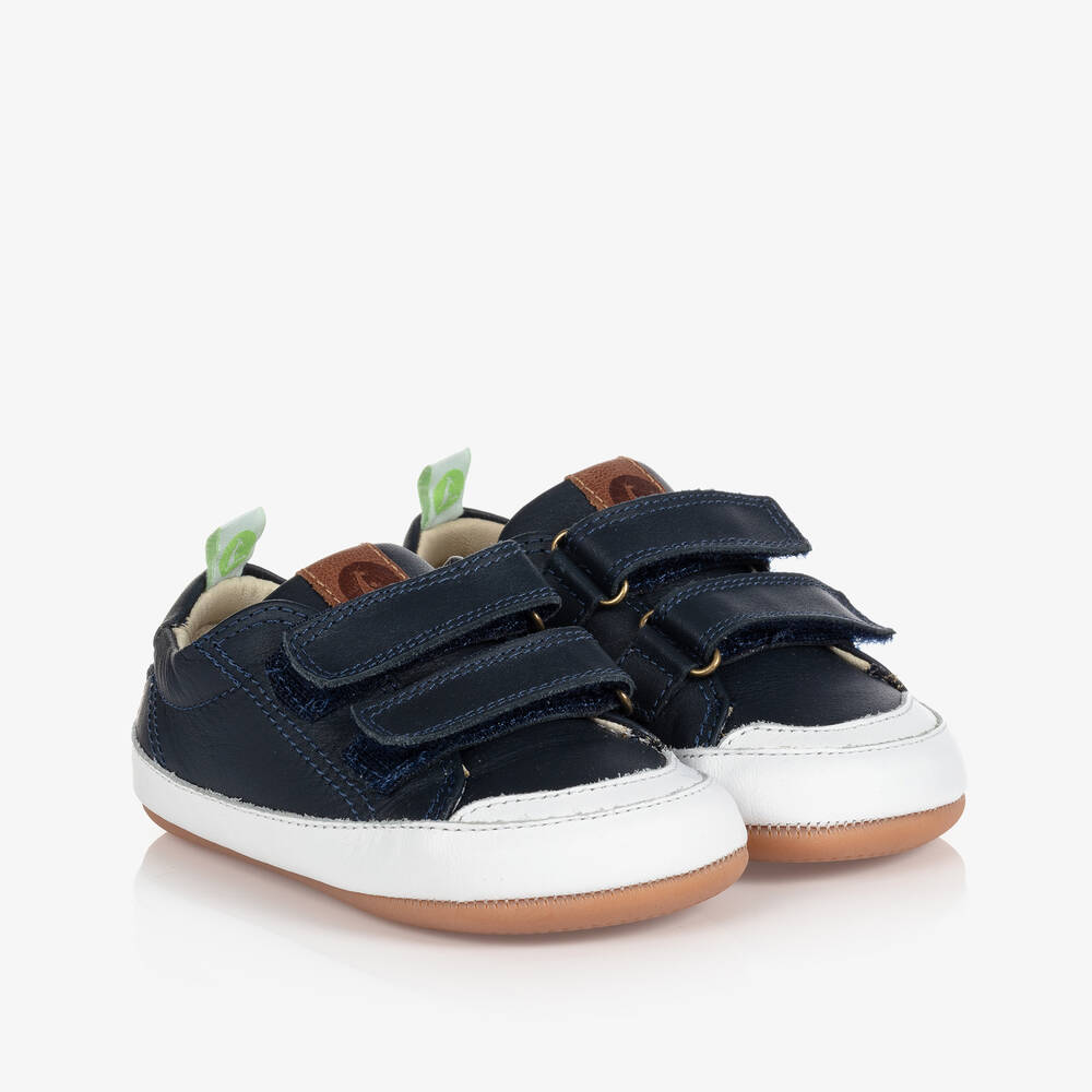 Tip Toey Joey-Синие кожаные кроссовки для малышей | Childrensalon Outlet