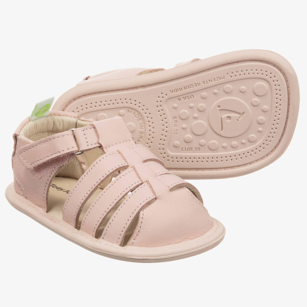 Tip Toey Joey - Sandales roses en cuir Bébé | Childrensalon