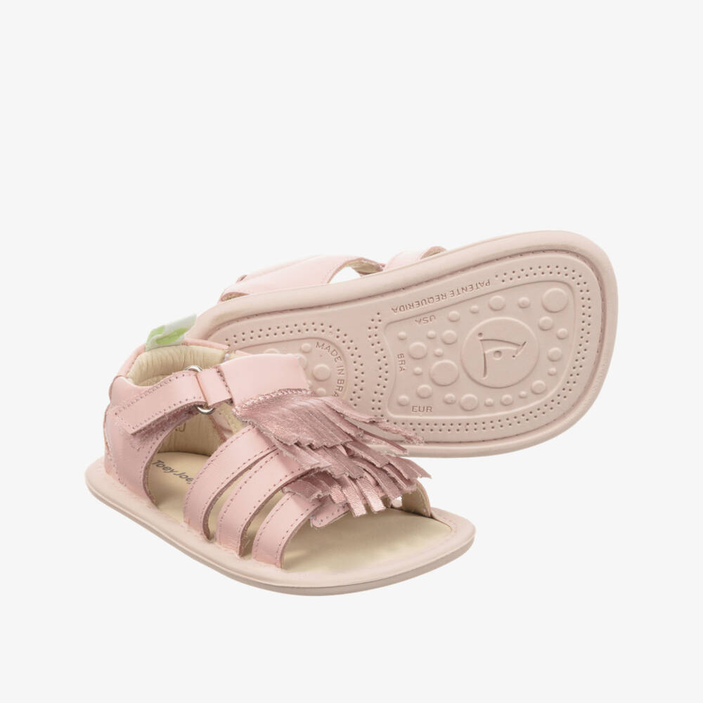 Tip Toey Joey-Розовые кожаные сандалии для малышей | Childrensalon Outlet