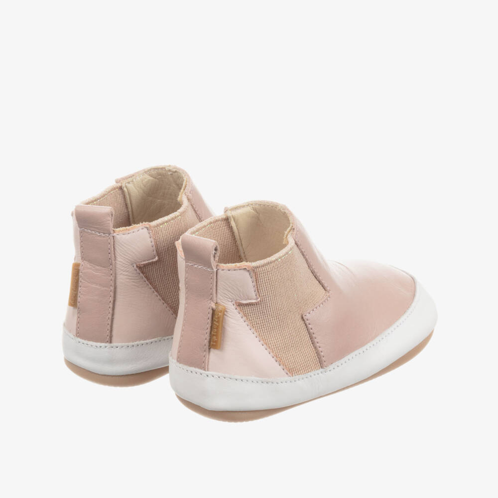 Tip Toey Joey-Pink Leather First-Walker Boots | Childrensalon Outlet