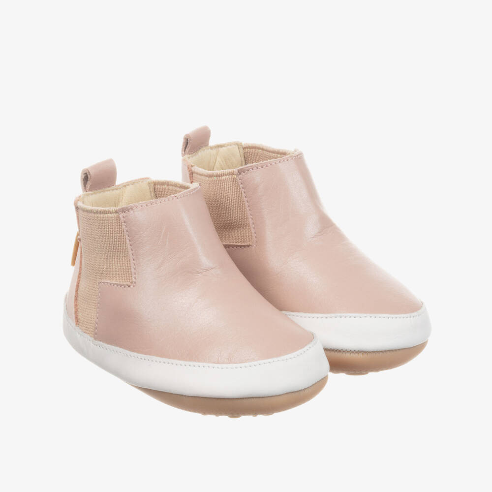 Tip Toey Joey-Pink Leather First-Walker Boots | Childrensalon Outlet