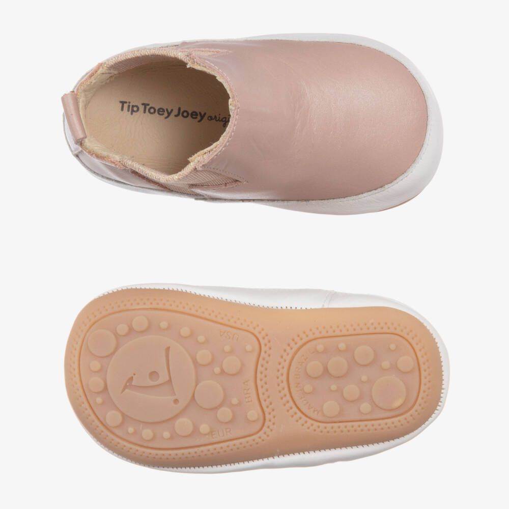 Tip Toey Joey-Pink Leather First-Walker Boots | Childrensalon Outlet