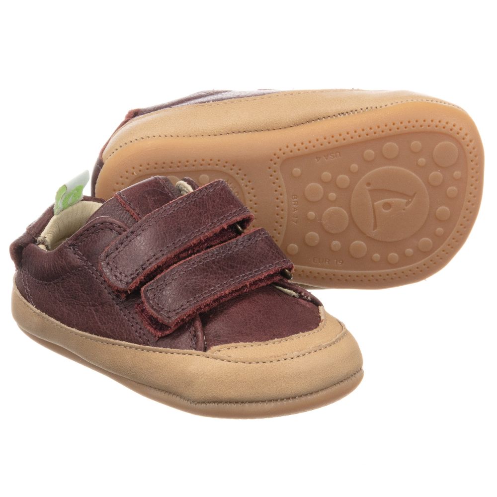 Tip Toey Joey - Red Leather Baby Trainers | Childrensalon