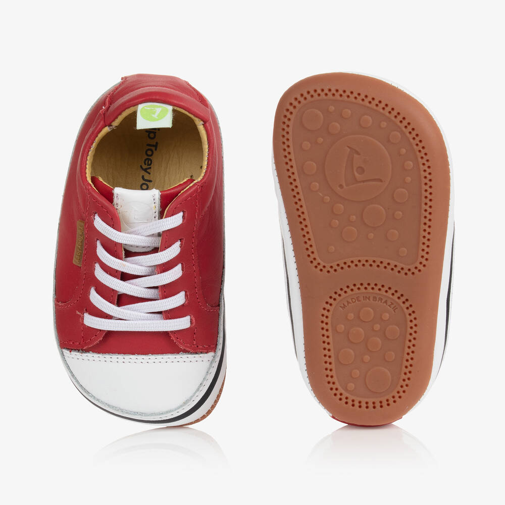 Tip Toey Joey-Красные кожаные кроссовки для малышей | Childrensalon Outlet