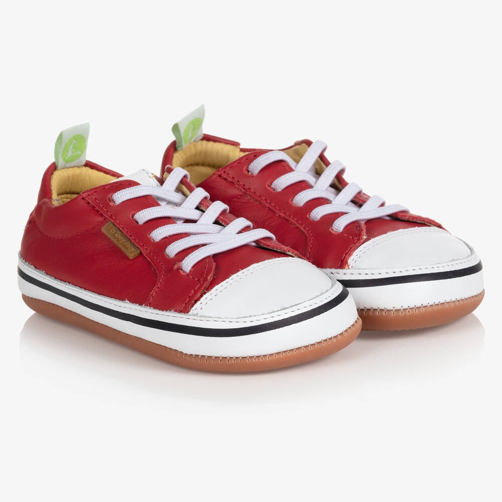 Tip Toey Joey - Красные кожаные кроссовки для малышей | Childrensalon