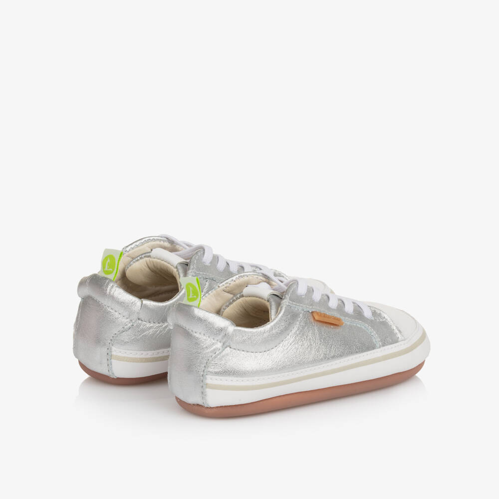 Tip Toey Joey-حذاء أولى خطوات من الجلد الفضي | Childrensalon Outlet