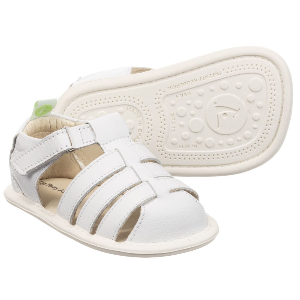 Tip Toey Joey - Sandales blanches en cuir Bébé | Childrensalon