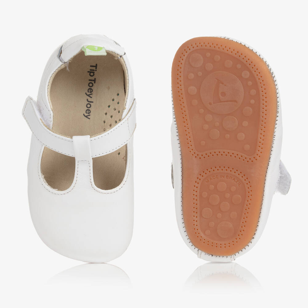 Tip Toey Joey-حذاء جلد لون أبيض للأطفال | Childrensalon Outlet