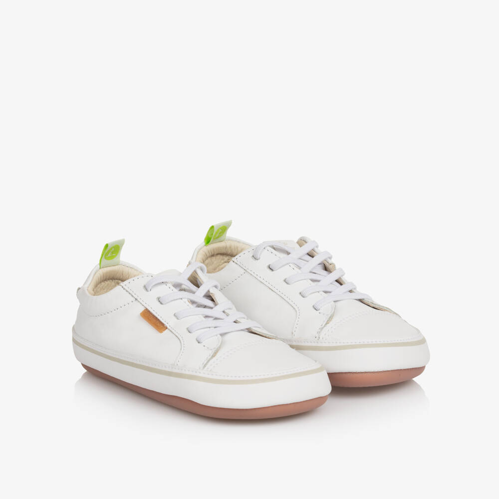 Tip Toey Joey-White Leather Early Walker Shoes | Childrensalon Outlet