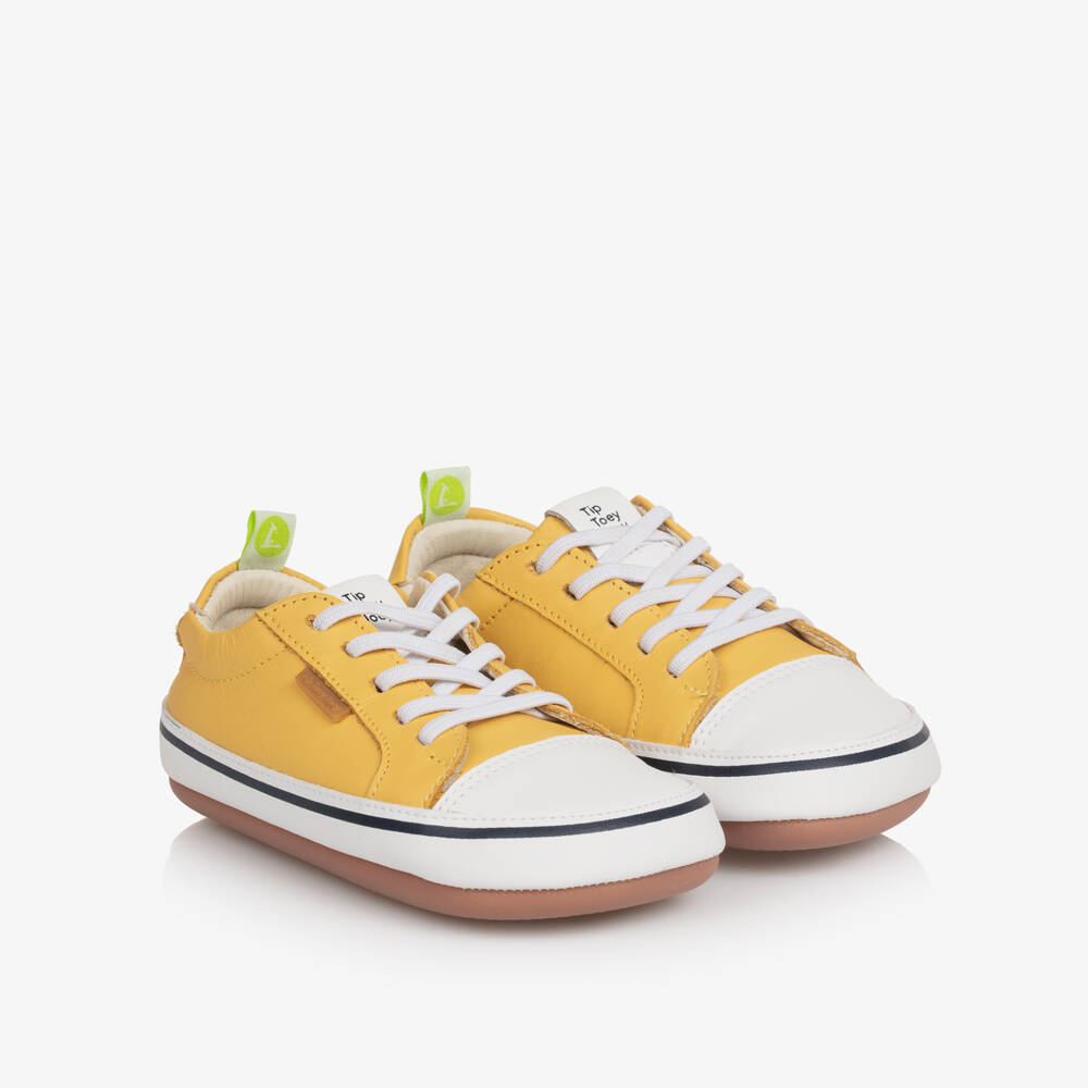 Tip Toey Joey-Yellow Leather Baby Walker Shoes | Childrensalon Outlet