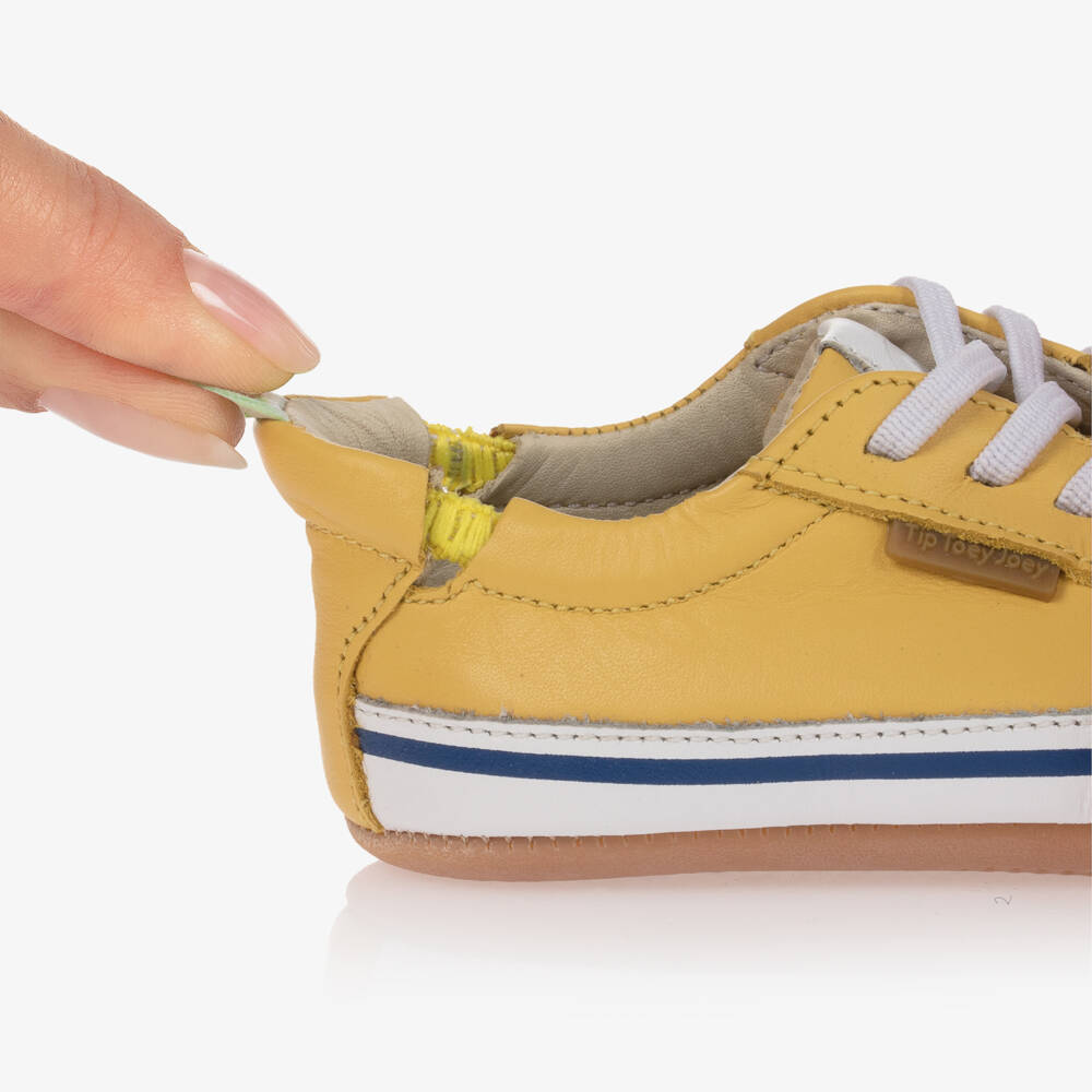 Tip Toey Joey-Yellow Leather Baby Walker Shoes | Childrensalon Outlet