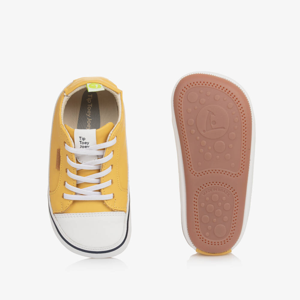 Tip Toey Joey-Yellow Leather Baby Walker Shoes | Childrensalon Outlet