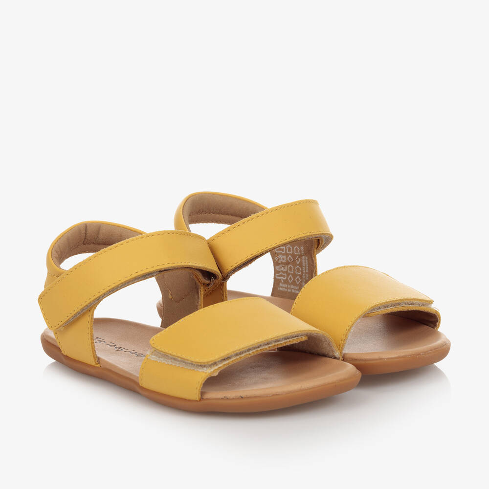 Tip Toey Joey-Yellow Leather Sandals | Childrensalon Outlet