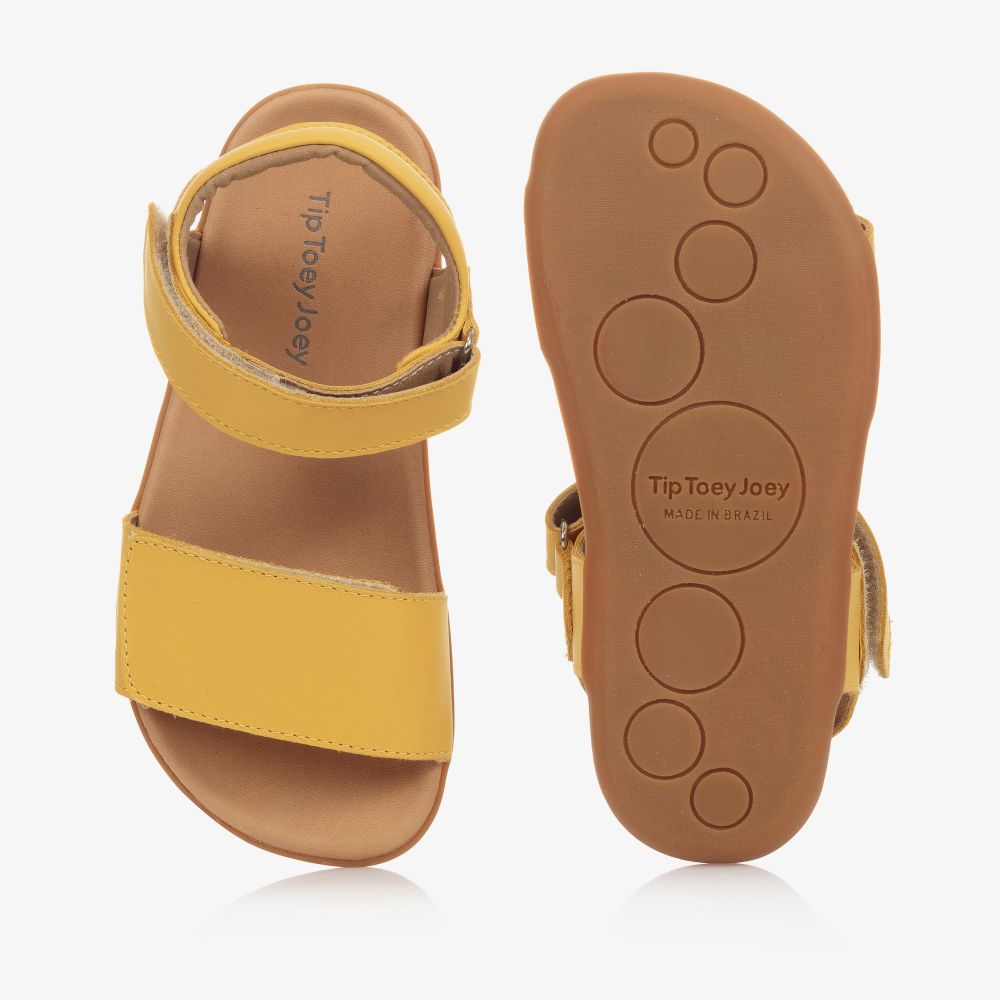 Tip Toey Joey-Yellow Leather Sandals | Childrensalon Outlet