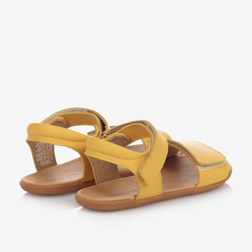 Tip Toey Joey-Yellow Leather Sandals | Childrensalon Outlet