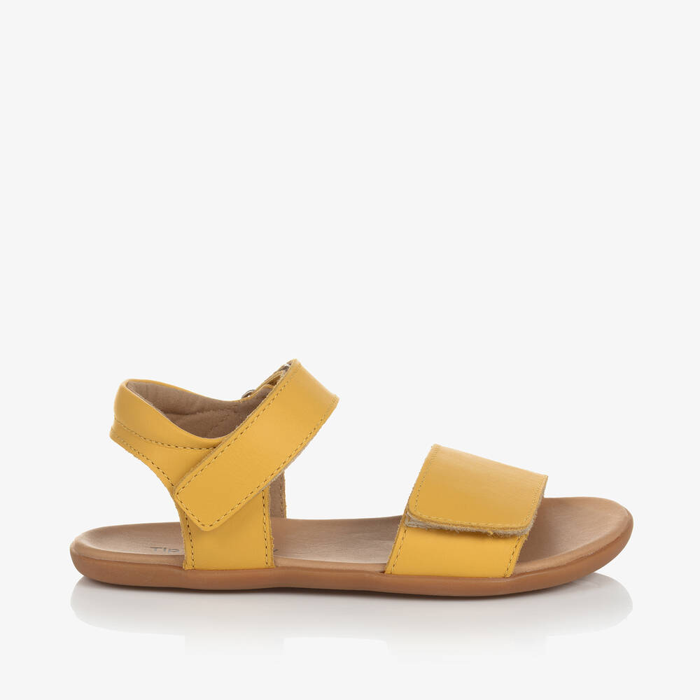 Tip Toey Joey-Yellow Leather Sandals | Childrensalon Outlet