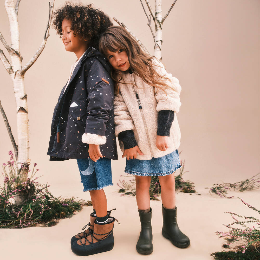 Töastie-Черно-кремовый непромокаемый дождевик 2-в-1 | Childrensalon Outlet