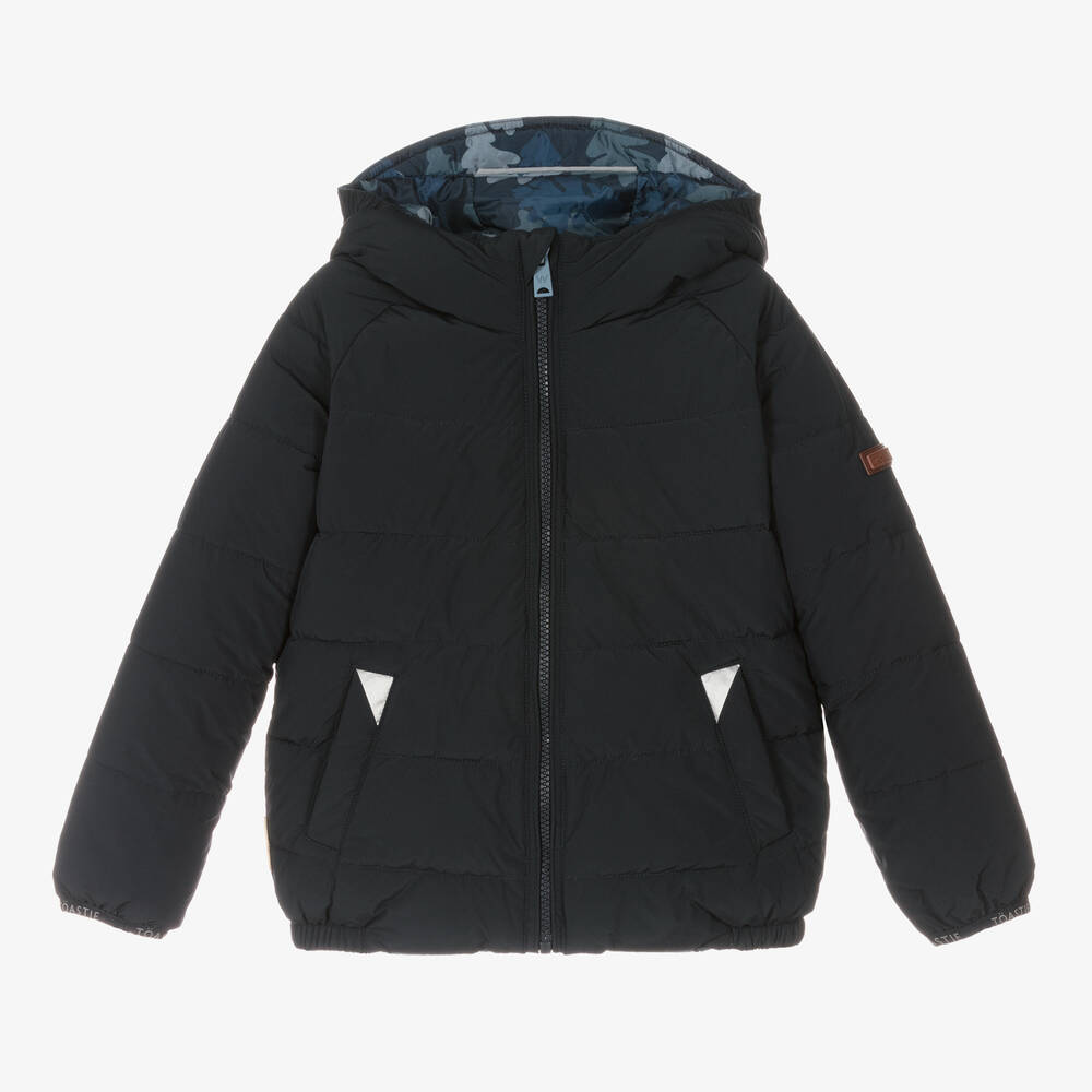 Töastie-Синий двусторонний пуховик с камуфляжным принтом | Childrensalon Outlet