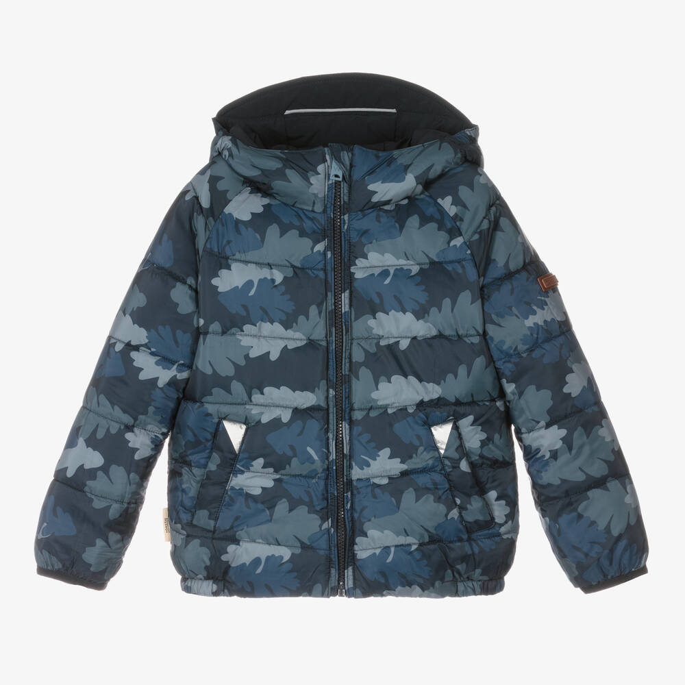 Töastie - Blue Camouflage Reversible Puffer Jacket | Childrensalon