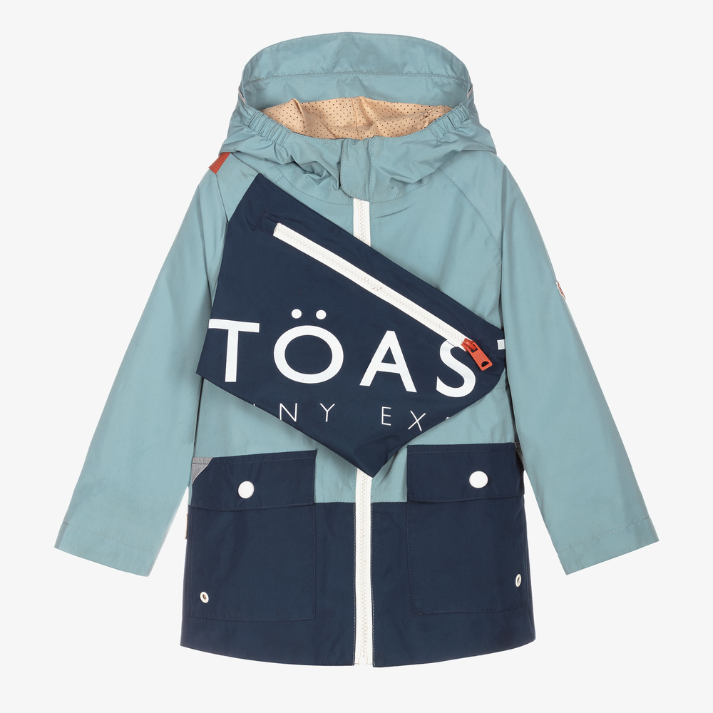 Töastie - معطف واقي من المطر وحقيبة حزام لون أزرق | Childrensalon