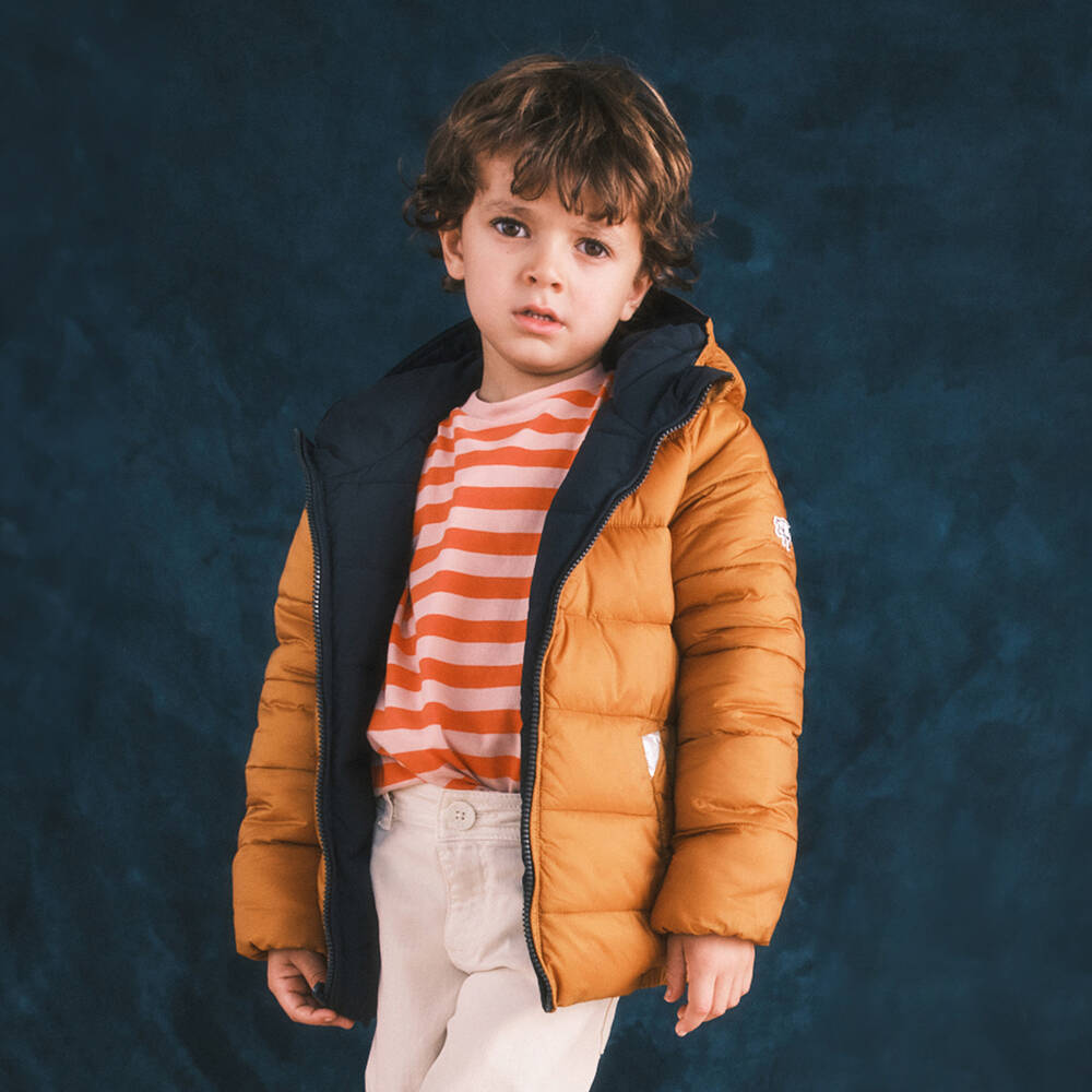 Töastie-Сине-желтый двусторонний пуховик | Childrensalon Outlet