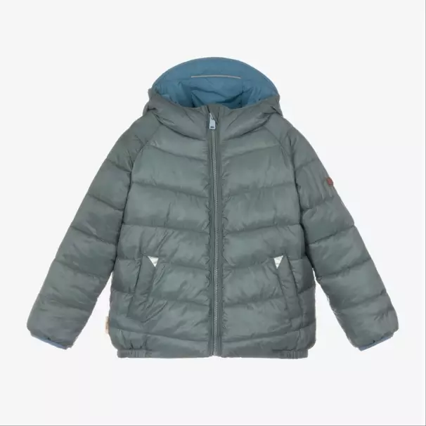 Töastie-جاكيت منفوخ بوجهين لون أزرق وأخضر | Childrensalon Outlet