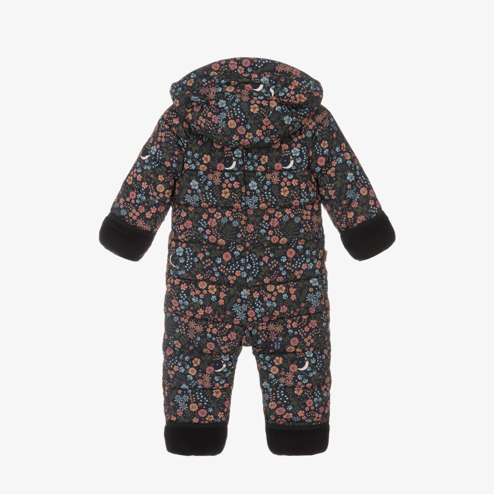 Töastie-Girls Navy Blue Floral Snowsuit | Childrensalon Outlet