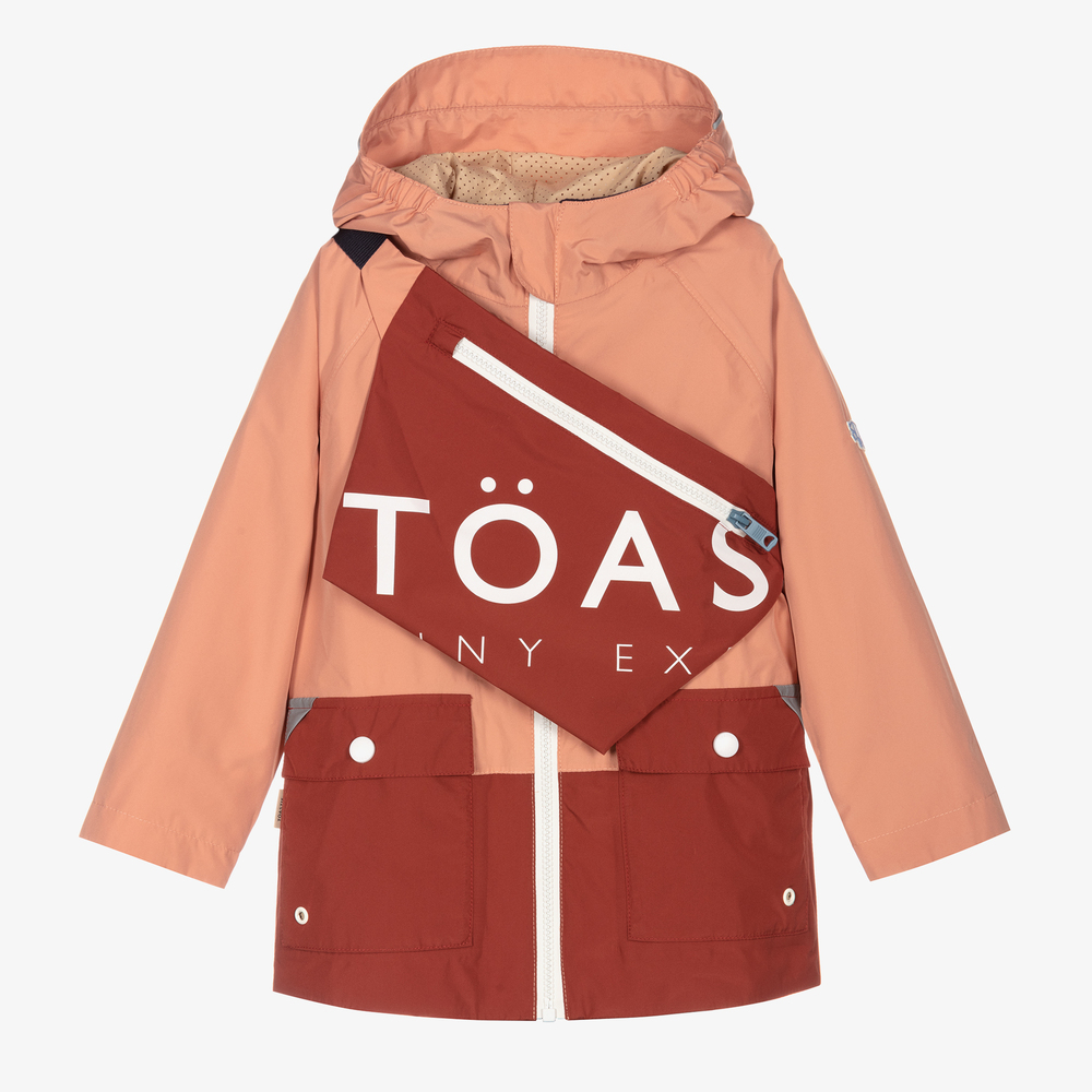 Töastie - معطف واقي من المطر وحقيبة حزام لون زهري للبنات | Childrensalon