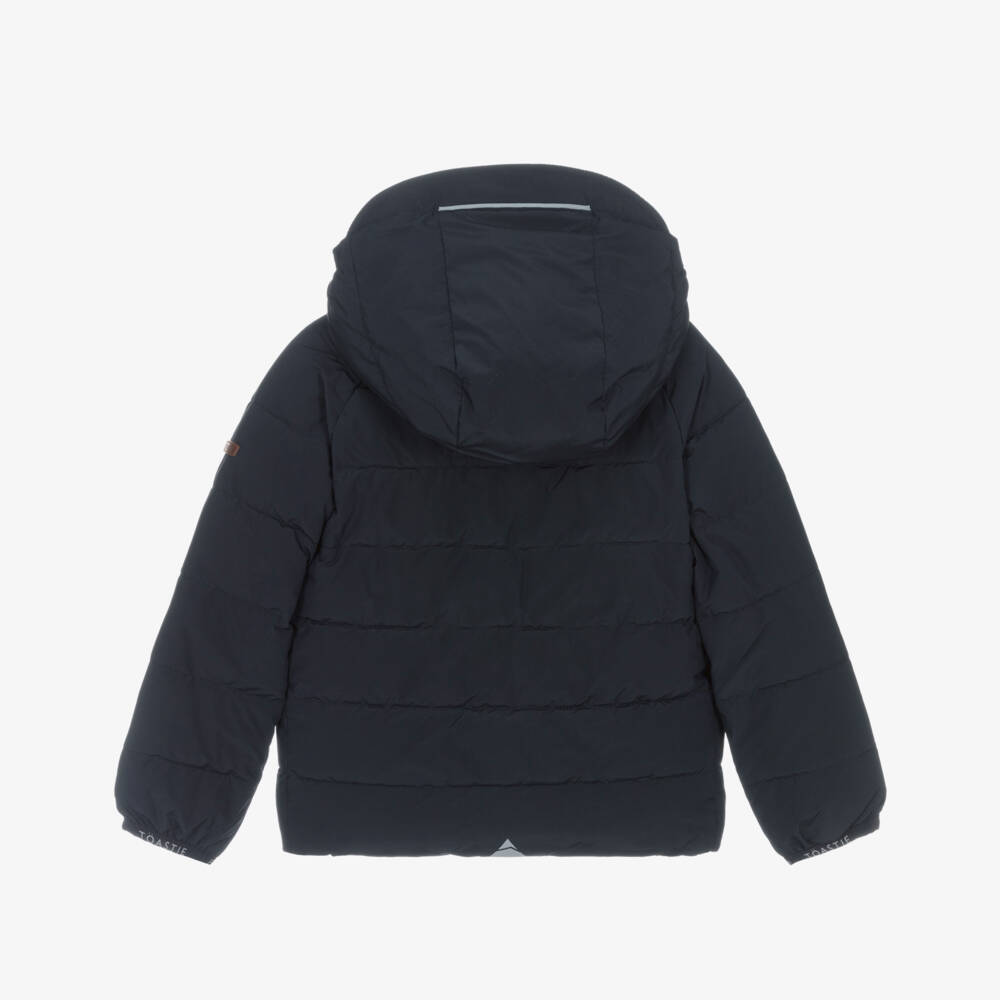 Töastie-Navy Blue & Khaki Green Reversible Puffer Jacket | Childrensalon Outlet