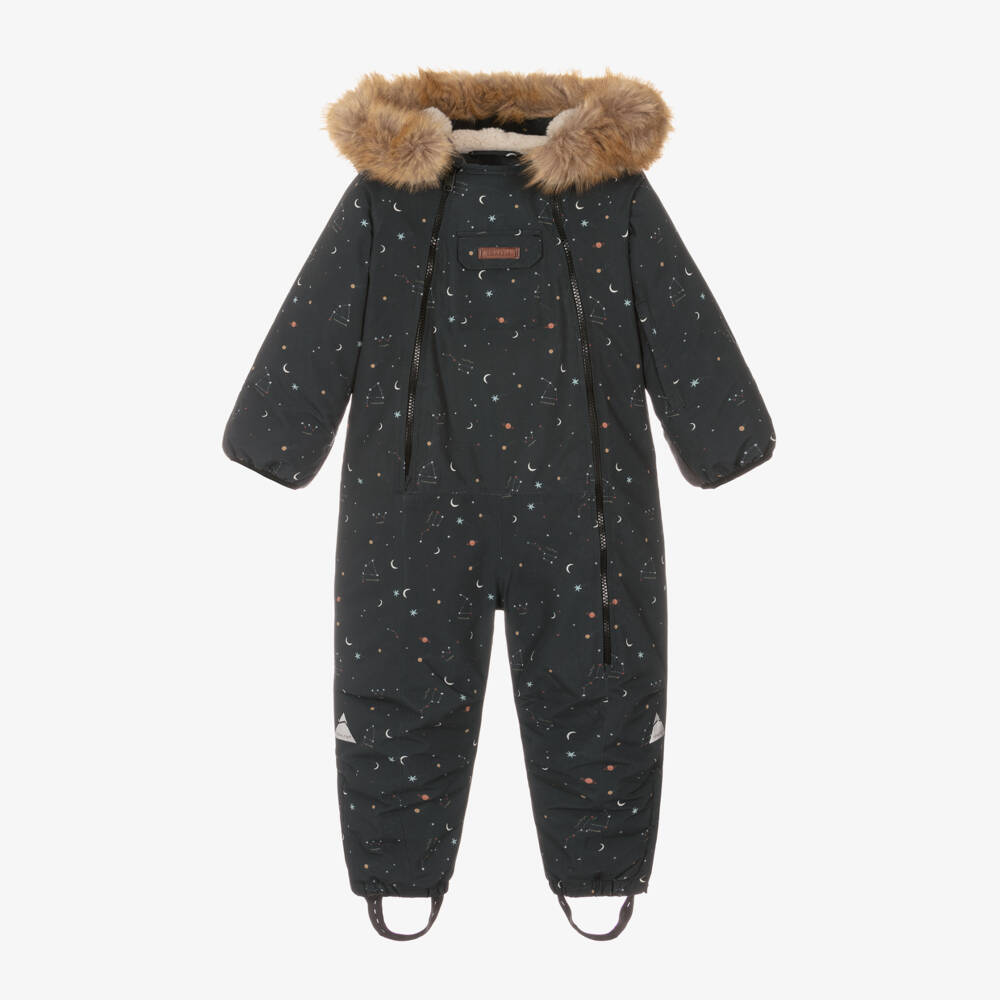 Töastie-Navy Blue Star Padded Snowsuit | Childrensalon Outlet
