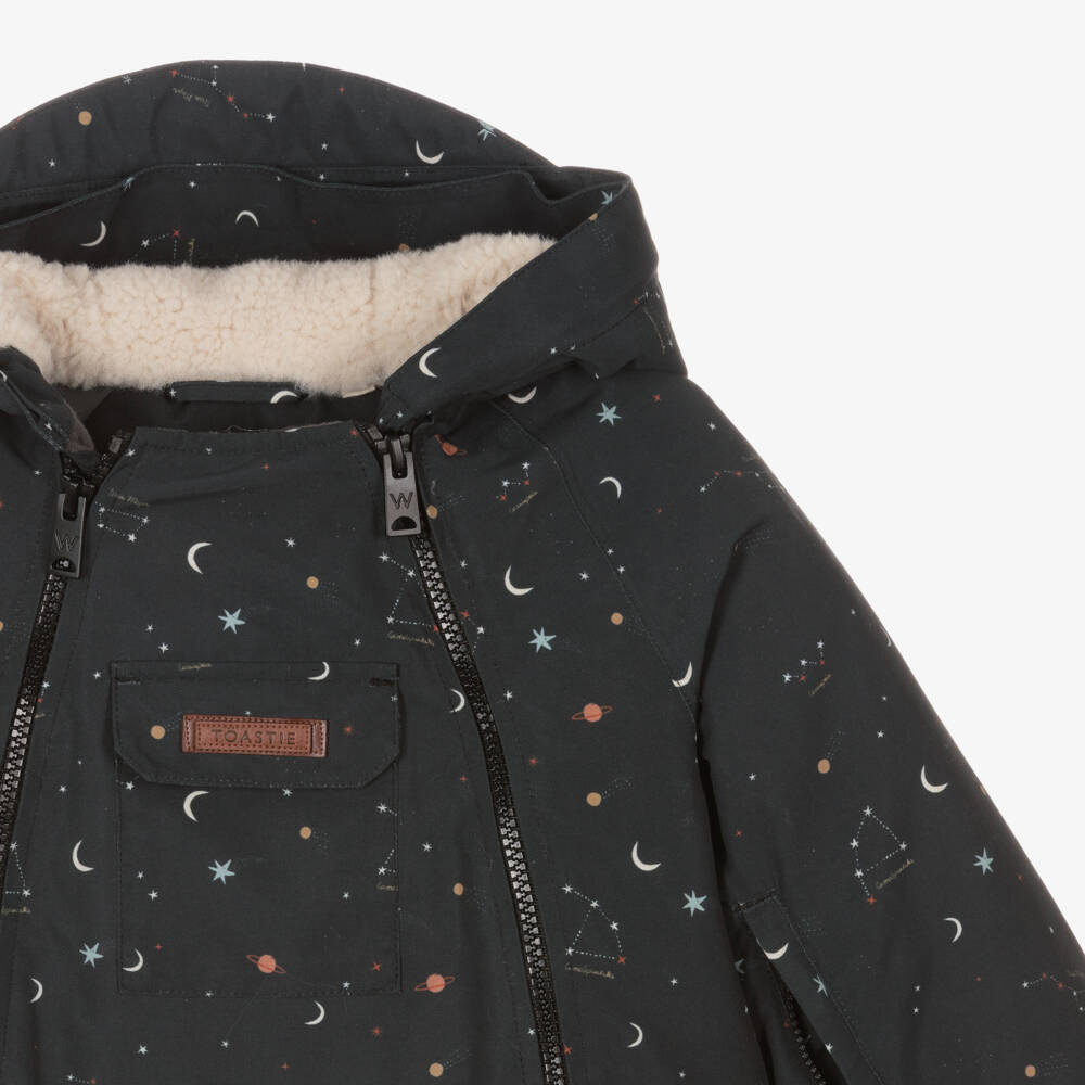 Töastie-Navy Blue Star Padded Snowsuit | Childrensalon Outlet