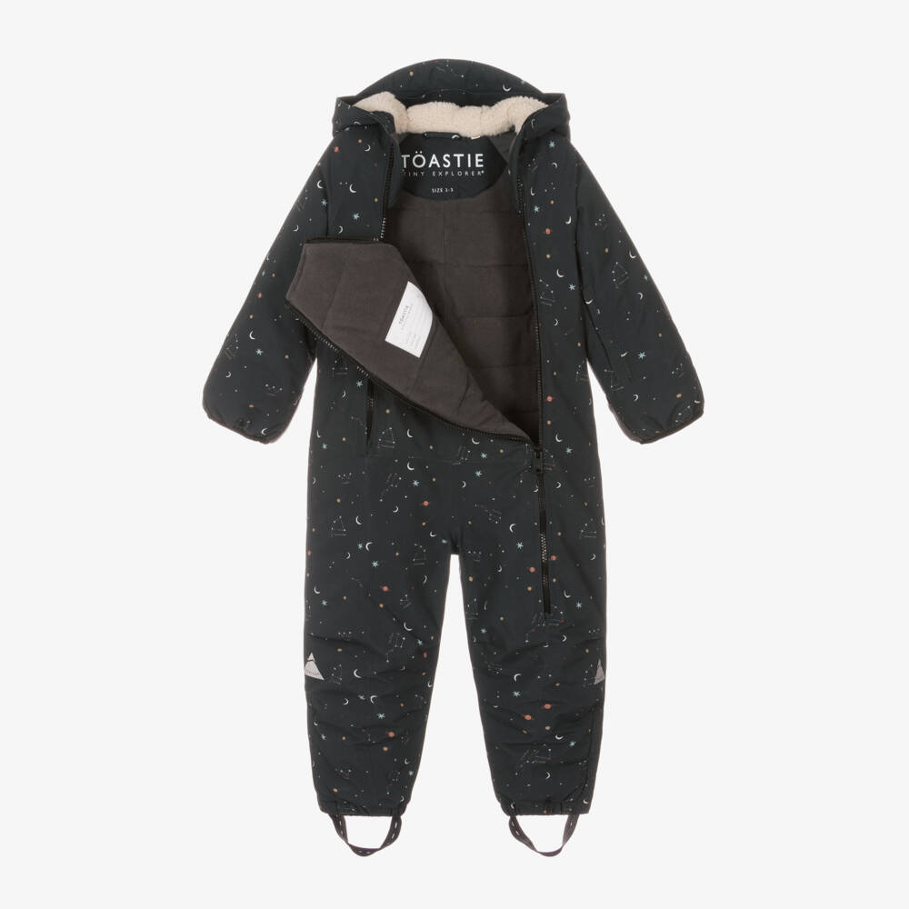 Töastie-Navy Blue Star Padded Snowsuit | Childrensalon Outlet