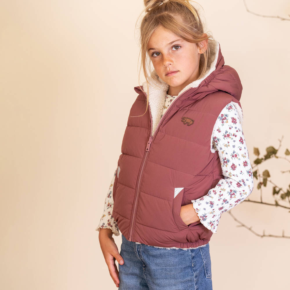 Töastie-جيليه هودي بوجهين لون زهري وعاجي | Childrensalon Outlet