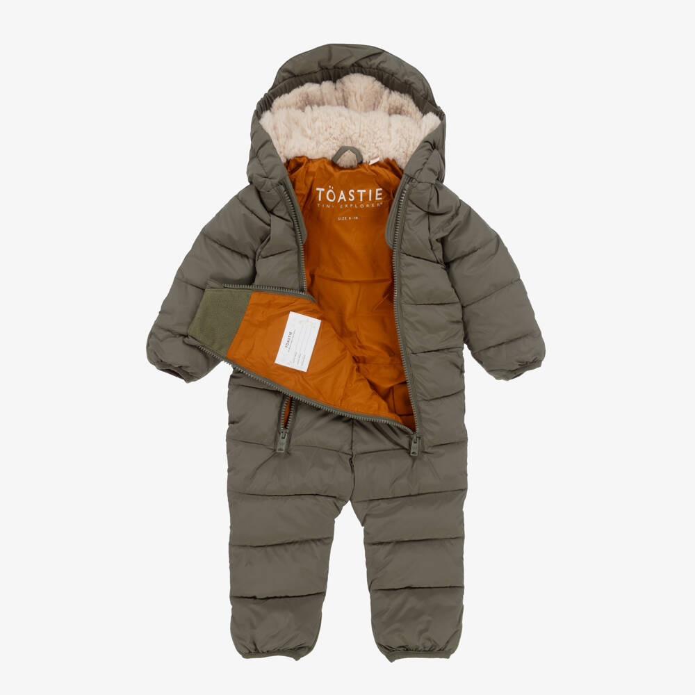 Töastie-Sage Green Padded Snowsuit | Childrensalon Outlet