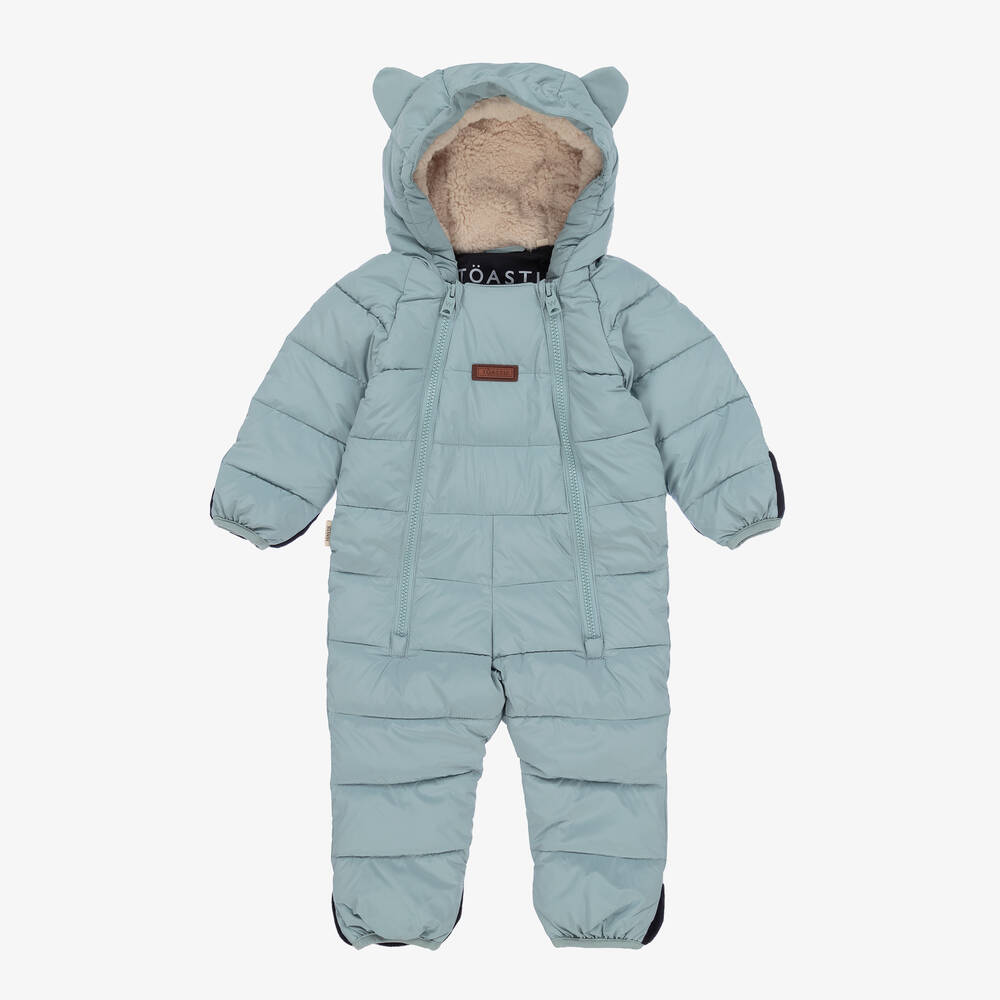 Töastie-Turquoise Blue Padded Snowsuit | Childrensalon Outlet