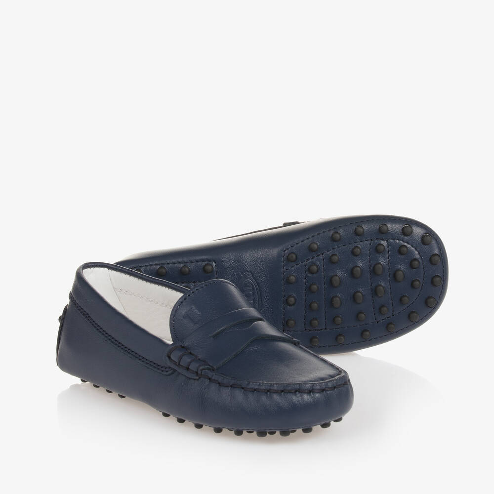 Tod's-حذاء موكاسين أطفال ولادي جلد لون كحلي | Childrensalon Outlet