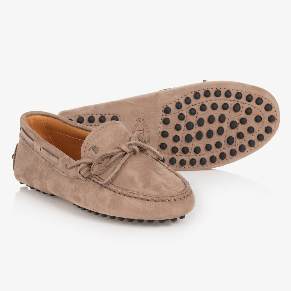 Tod's - Beige Nubuck Leather Moccasins  | Childrensalon