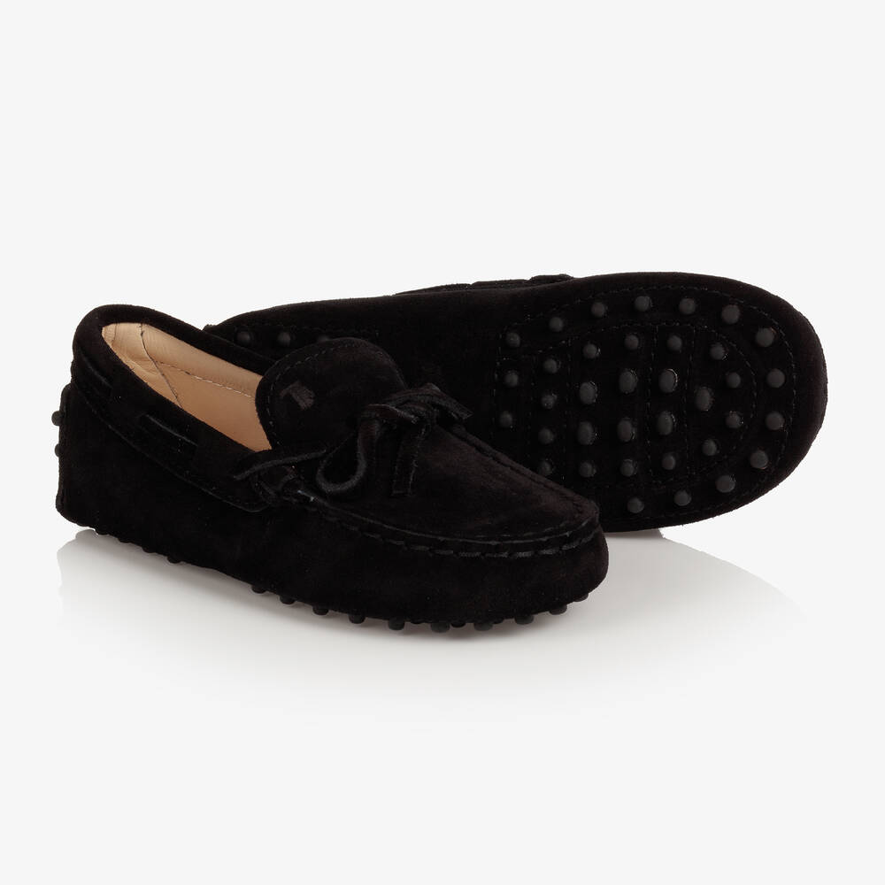 Tod's - Black Suede Moccasin Baby Shoes | Childrensalon