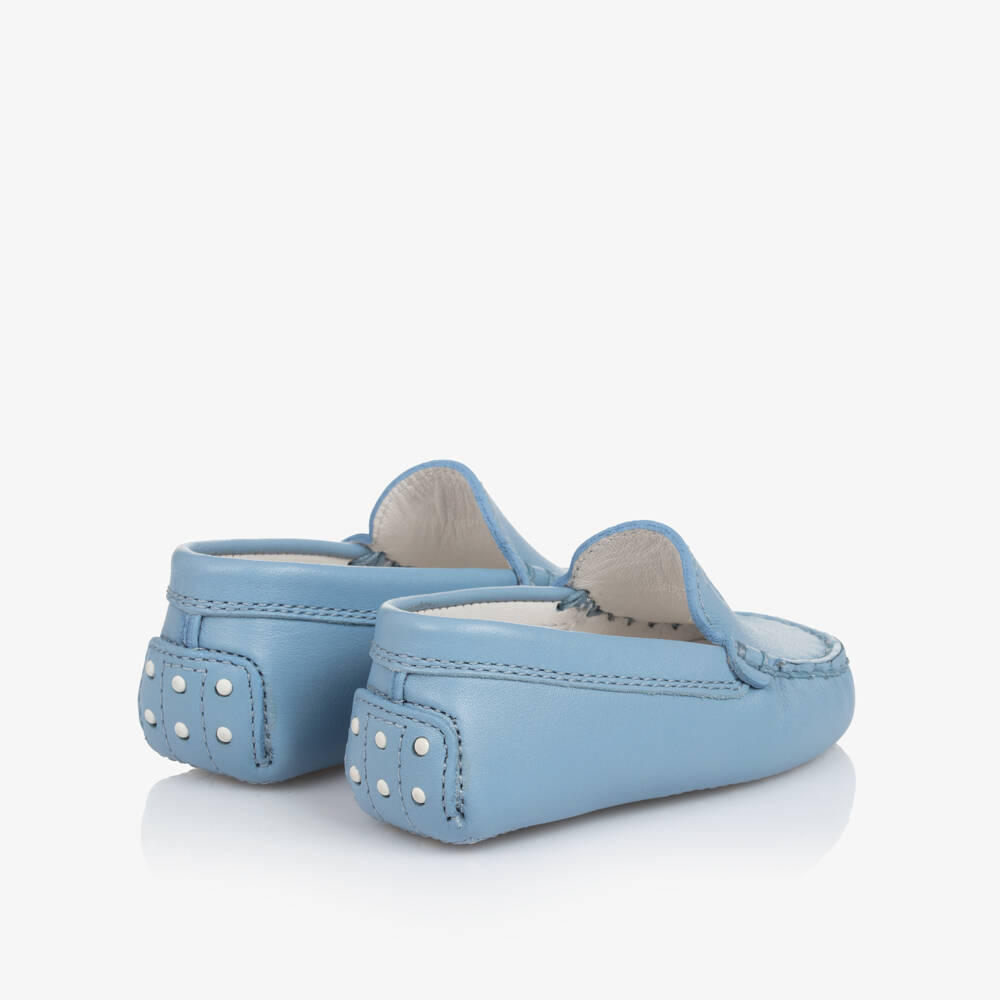 Tod's-Boys Azure Leather Moccasin Pre-Walkers | Childrensalon Outlet