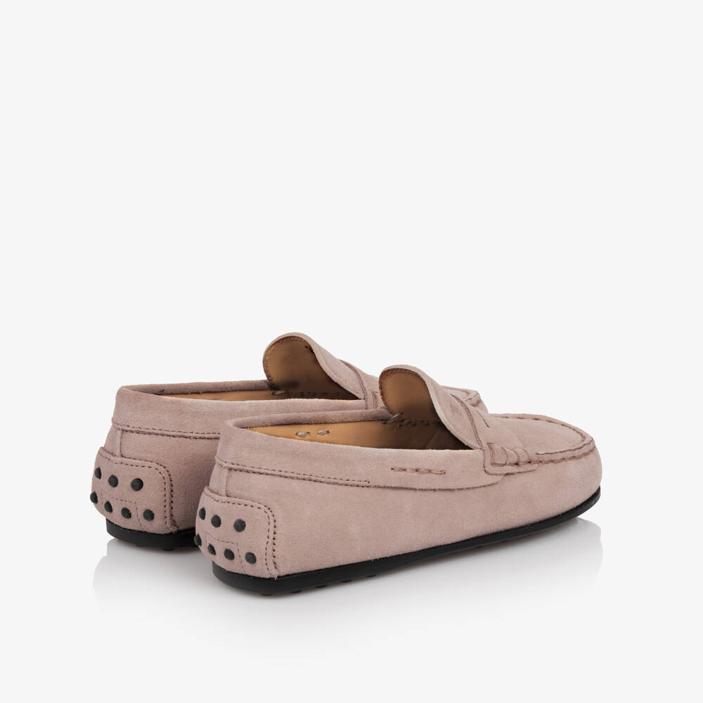 Tod's-Boys Beige Suede Moccasin Loafers | Childrensalon Outlet