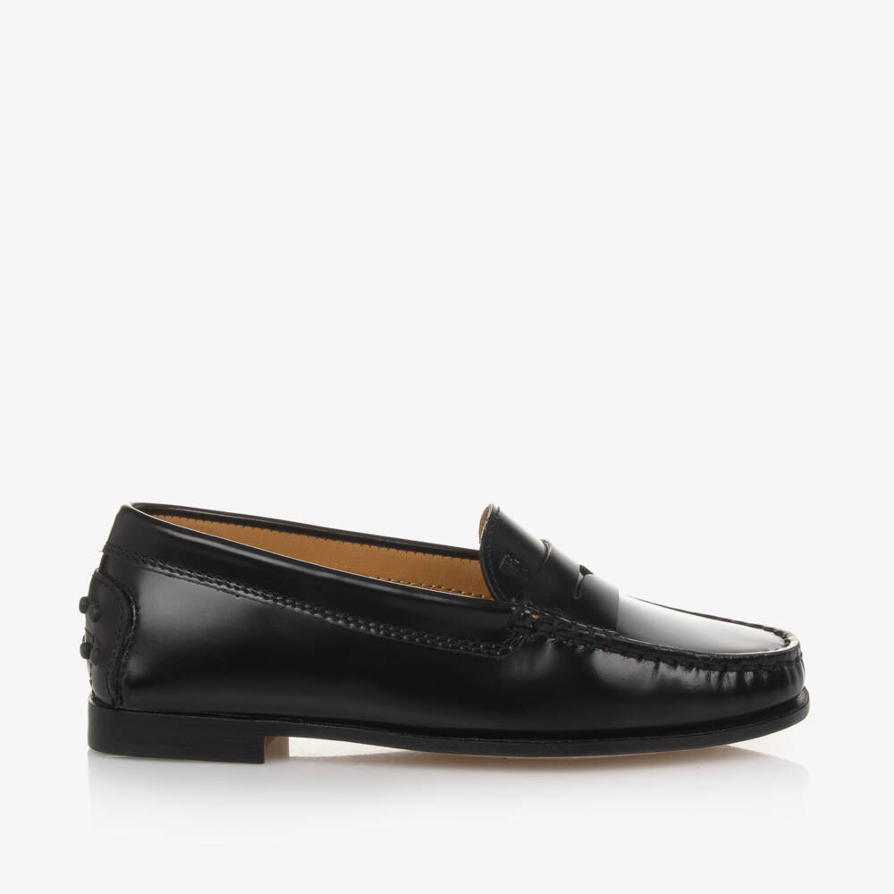 Tod's-Boys Black Patent Moccasins | Childrensalon Outlet