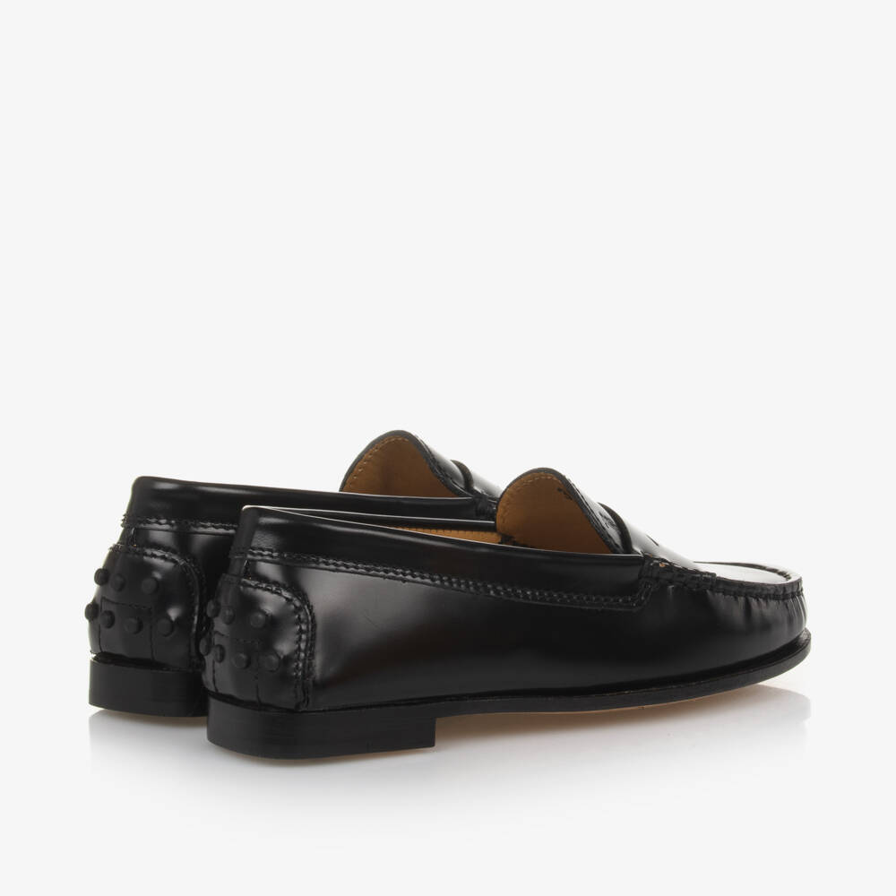 Tod's - Boys Black Patent Moccasins | Childrensalon Outlet
