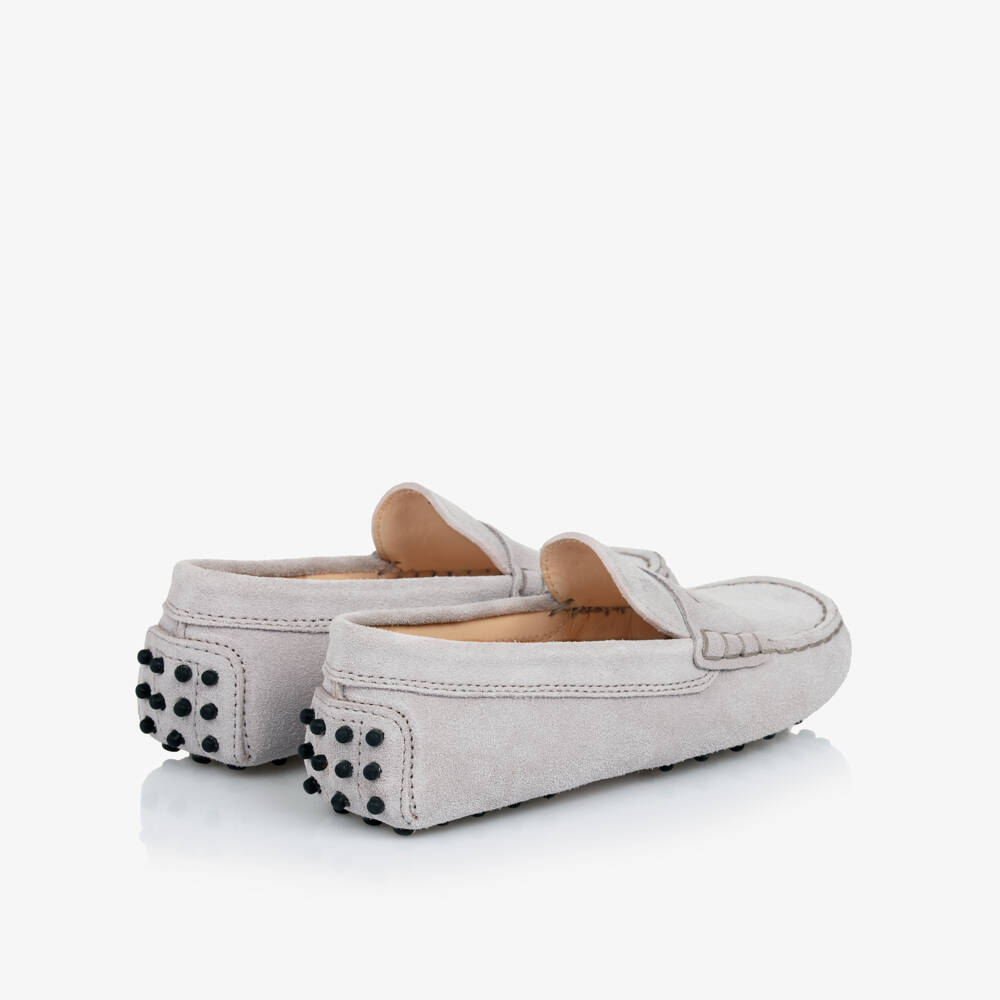 Tod's-Boys Grey Suede Loafer Elegance | Childrensalon Outlet