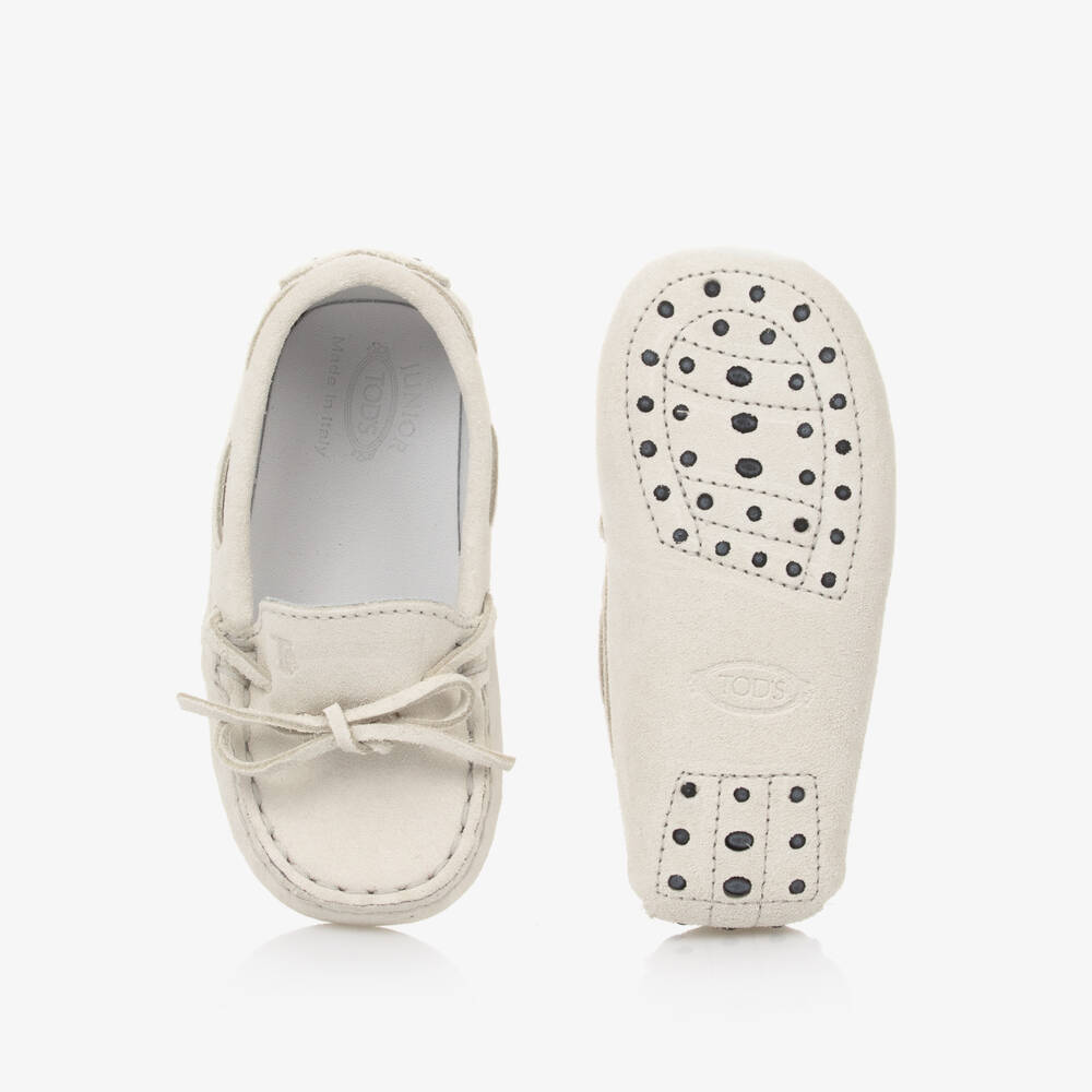 Tod's-Boys Grey Suede Pre-Walkers | Childrensalon Outlet