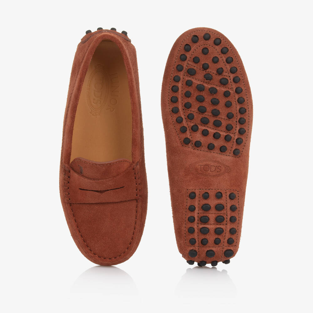 Tod's-Boys Suede Leather Loafers | Childrensalon Outlet