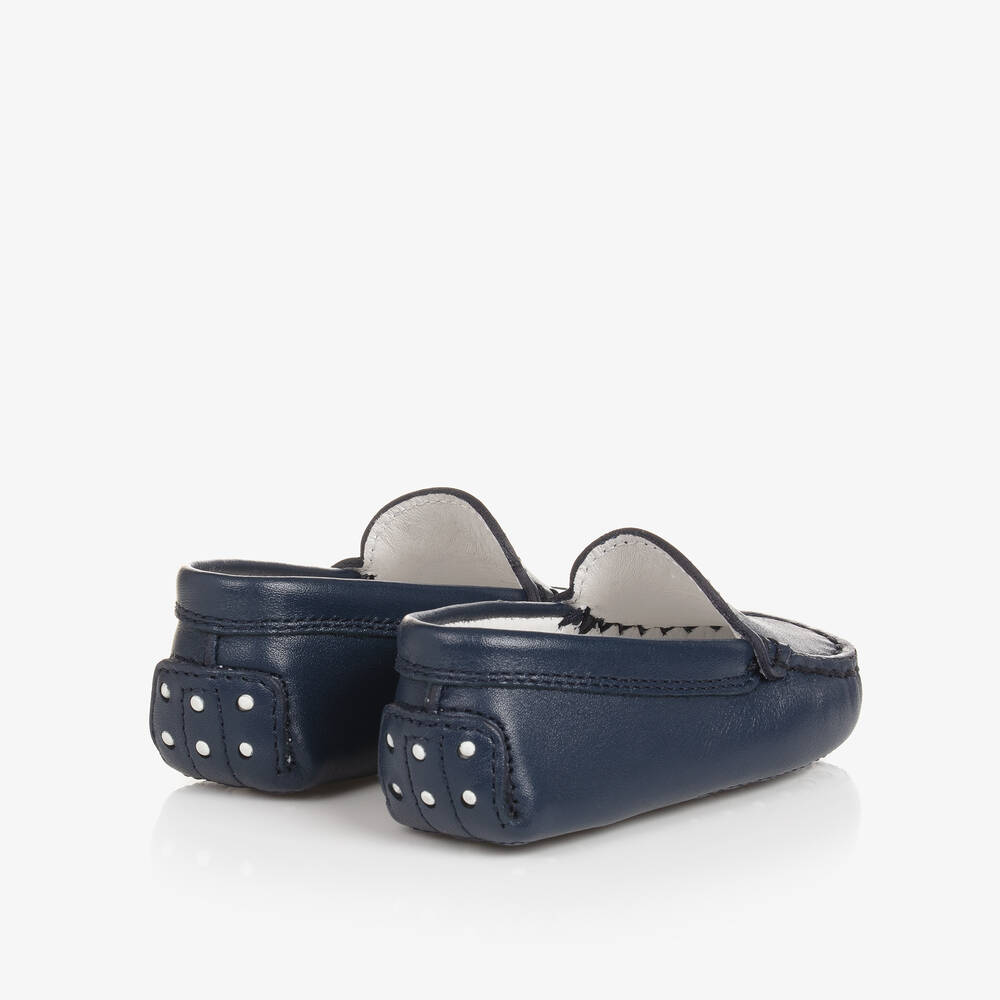 Tod's-حذاء جلد لون كحلي لمرحلة قبل المشي للمواليد | Childrensalon Outlet
