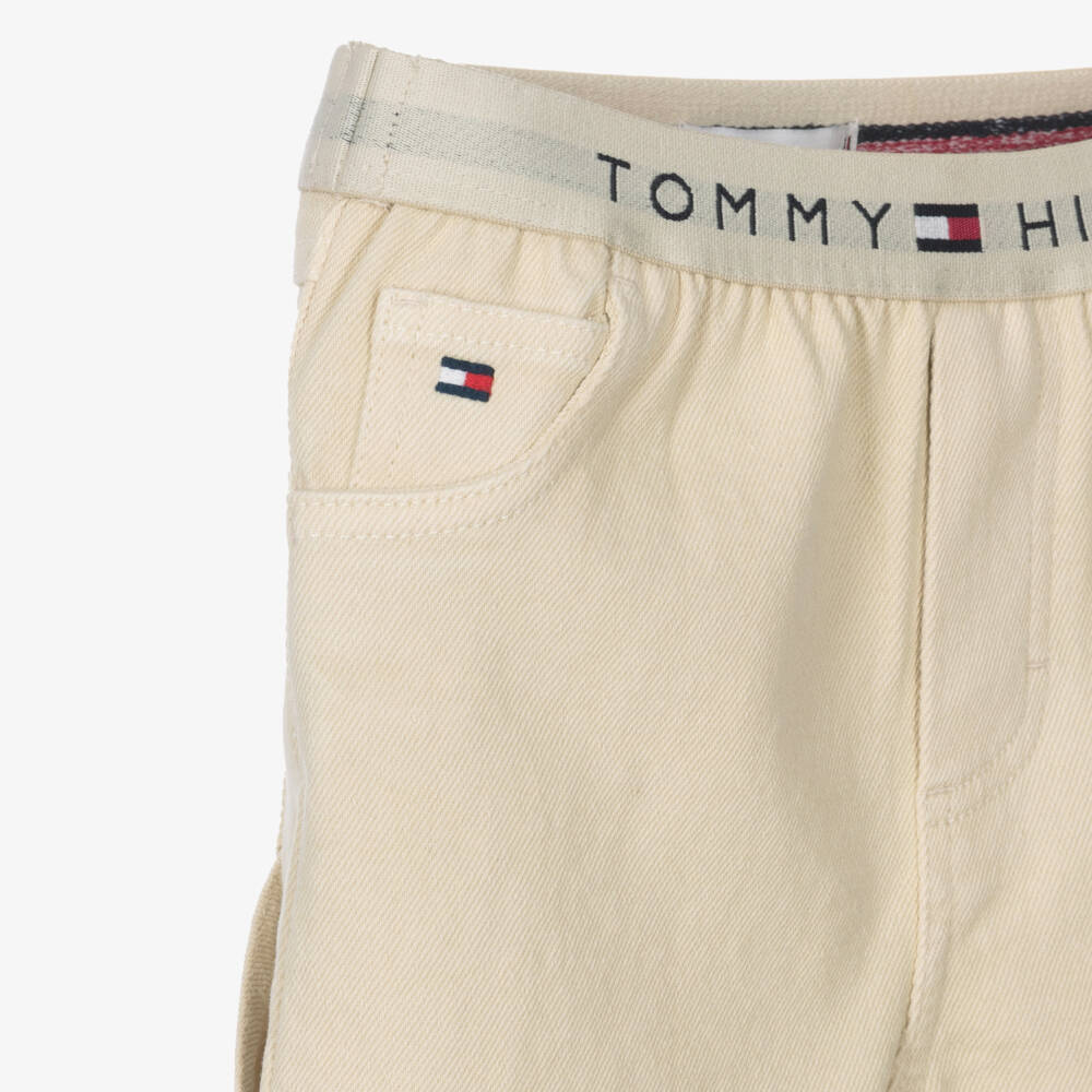 Tommy Hilfiger-Baby Boys Beige Jeans with Elasticated Logo Waistband | Childrensalon Outlet