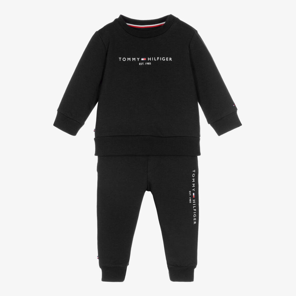 Tommy Hilfiger-Baby Boys Black Tracksuit Set | Childrensalon Outlet