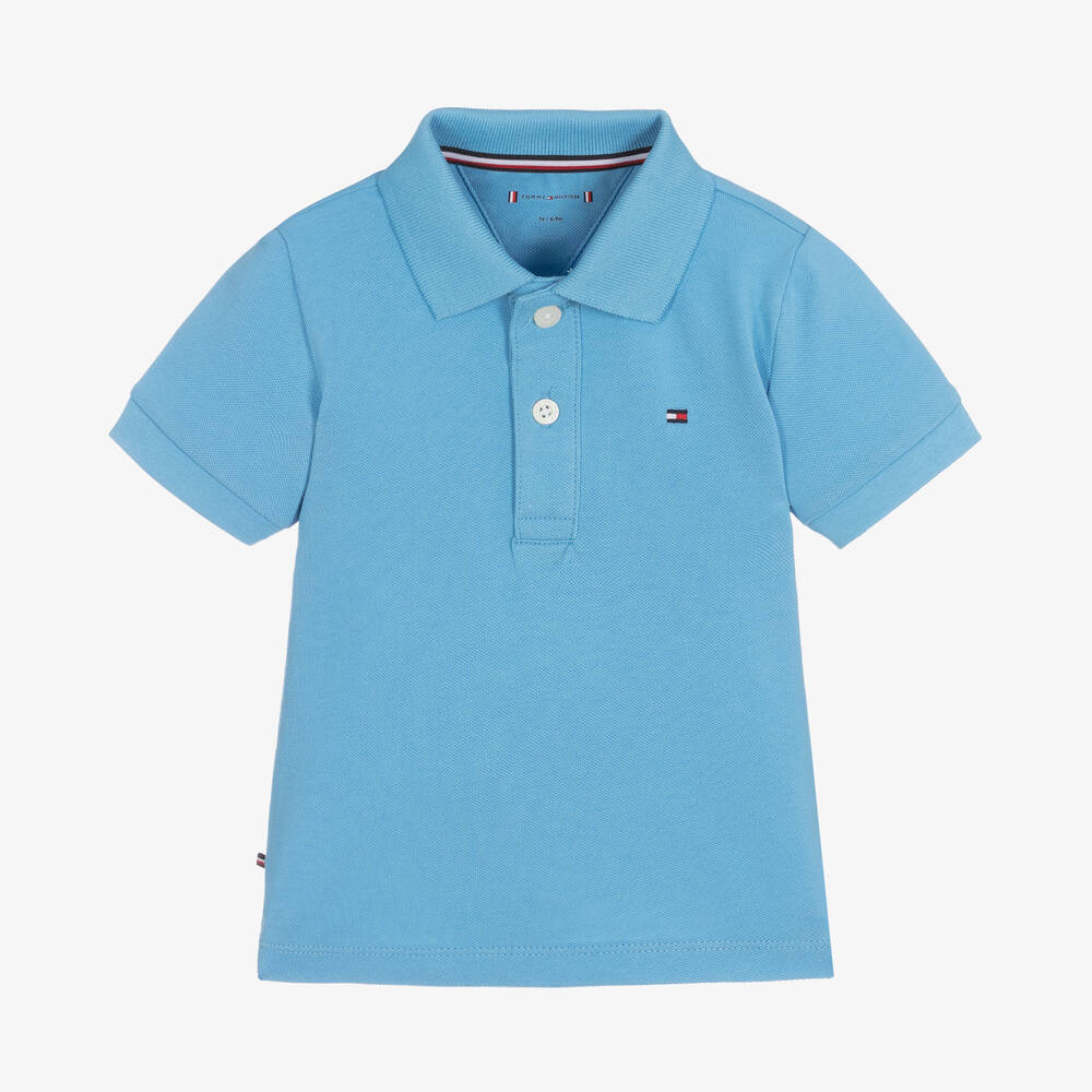 Tommy Hilfiger - Polo bleu en coton bébé garçon | Childrensalon