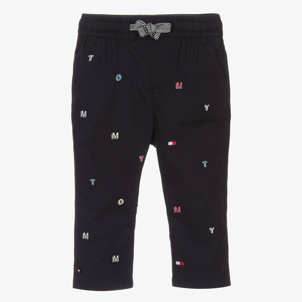 Tommy Hilfiger - Pantalon bleu en coton bébé garçon | Childrensalon